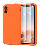 SuydanBox for iPhone 11 Phone Case, Compatible with MagSafe, [Full Camera Protection][2 Screen Protectors] Magnetic Silicone Slim Shockproof Protective Case for iPhone 11 6.1", Neon Orange