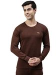 Lux Cottswool Men's Brown1 Round Neck Full Sleeves Premium Thermal Top (Size : 85cm)