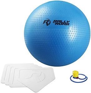 Oversized Kickball Game Kit by Rally and Roar, 25” Diameter Ball with Bases - Giant, Easy-to-Inflate Kickball Set with Pump for Parties, Family Reunions, Schools - Premium, Jumbo Outdoor Sports