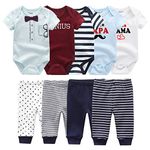 Kiddiezoom Baby 9-Piece Neutral Short Sleeve Long Pants Legging Outfit Set Clothes