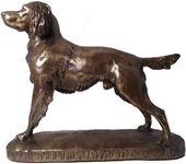 Springer Spaniel cold Cast Bronze Hunting Retriever Gun Dog Statue and BrasS Lovespoon