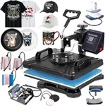 8 in 1 Heat Press Machine for t Shirts Professional Heat Transfer Machine12" X 15" Swing Away Shirt Printing Multifunctional Sublimation Machine Digital Shirt Pressing Machine for Tshirt,Hat,Mug,Plate