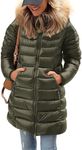 PRETTYGARDEN Women's Long Winter Puffer Coats Hooded Zip Up Thickened Parka Down Jackets Trendy Fashion Warm Outerwear (Army Green,Medium)