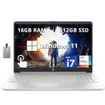 HP 15.6" Full HD Touchscreen Laptop, Intel i7-1255U Processor, 16GB RAM, 512GB SSD, Intel Iris Xe Graphics, Numeric Keyboard, HD Webcam, HDMI, Windows 11, Natural Silver, 32GB Hotface USB Card