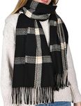 FURTALK Winter Scarf for Women Shawl Cashmere Feel Tassel Plaid Large Oversized Scarves Wraps