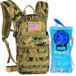 Zavothy Hydration Backpack with 2L Water Bladder Tactical Molle Water Backpack for Men Women Hydration Pack for Hiking, Biking, Running and Climbing-Camo Design