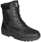 Savage Island Full Leather Army Combat Patrol Boots Tactical Cadet Military Security Police, 12 UK, Black