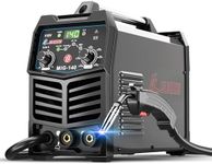 GZ GUOZHI 140Amp MIG Welder, 110V Flux Core MIG/Stick/Lift TIG 3 in 1 MultiProcess Welding Machine with Synergy, IGBT Inverter Portable Gasless Welder with 10ft 500A Electrode Holder & Work Clamp
