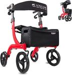 Mobiclinic®, Rollator Walker with Seat, Invicto, One-Hand Folding, Disability Aids Walkers, Double Braking System, Undefeated, All-Terrain, Walking with Seats and Wheels That Fold, Height Adjustable