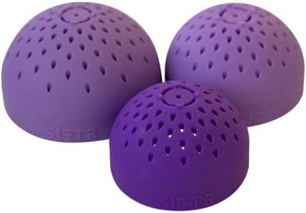 SIFTR (PURPLE) Nesting Can Strainer Mini Colander Set - Space Saving Small Colanders and Strainers - Multi Use Kitchen Gadget - Silicone Can Strainer