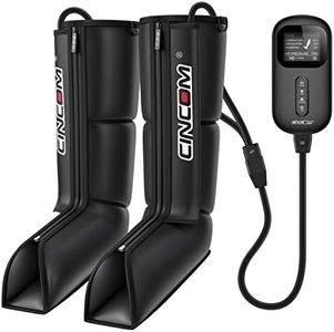 CINCOM Leg Massager for Circulation and Pain Relief,Corded Electric,Air Compression Boots Helpful for Relaxation,Swelling and Edema Gifts for Mom and Dad Athletes Recovery-FSA HSA Eligible,Black