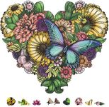 ZenChalet - Flower Heart Wooden 500 Piece Puzzle - Giftable Wood Jigsaw Puzzles Adult - Distinctive Premium Puzzle Gifts, Perfect Rompe Cabezas Adultos 500