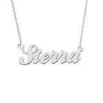 GR35Z9 Sierra Name Necklace Silver for Women Dainty Letter Pendant Jewelry Necklace for Mother