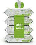 Green Paws Premium Dog Wipes, Compostable, Plant-Based, Strong Grooming Wipes for Cats and Dogs, Use on Body, Bum, Ear and Paws, Unscented (400 Count (Pack of 4))