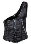 Bslingerie Mens Steampunk Metal Chain Waist Cincher Costume Corset Vest (Black, XL)