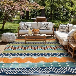 Rugshop Multi Marbella Boho Indoor/Outdoor Area Rug for Backyard, Deck and Outdoor Lounge 12' x 15'