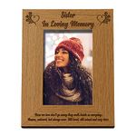 ukgiftstoreonline Sister In Loving Memory Remembrance Portrait Wooden Photo Frame Gift (5 x 7 Inch)