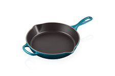 Le Creuset Signature Enamelled Cast Iron Deep Skillet With Helper Handle and Two Pouring Lips, For All Hob Types and Ovens, 26cm, 2 Litre, Deep Teal, 20187266420422