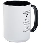 CafePress Aikido Just Harmony Large Mug 15 oz (444 ml) Ceramic Coffee Mug