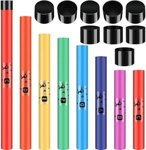 Silipull 8 Pcs Musical Sound Tube Percussion Tube Set with Percussion Caps Music Instruments for Outdoor Classroom