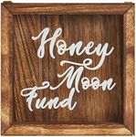 Juvale Wood Honeymoon Fund Box for Wedding Gifts, Shadow Piggy Bank, Rustic Home Decor Supplies (7 x 7 in)