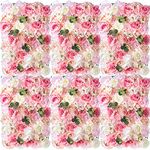 Flower Wall Panel Floral Backdrop - 6 Pcs Pink Flower Wall Decor 40cm X 60cm Silk Rose Wall Artificial Flower Wall Backdrop Faux Flower Panel for Wedding Party Nursery Baby Girl Room Home Decor