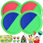 ZMLM Toss Catch Ball Outdoor Toys: Upgraded Kid Outside Toy Beach Backyard Lawn Game Sport Activity Fun Outside Indoor Family Toy for Age 3-12 Girl Boy Kid Birthday Gift 4 Sticky Paddles 4 Throw Balls