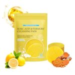 Soneat Turmeric Cleansing Pads, Turmeric Kojic Acid Pads for Dull Skin, Turmeric Cleansing Pads for Face, Helps Balance Skin Oil And Water (Yellow, One Size)