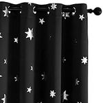 Anjee Black Blackout Curtains with 