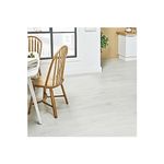 Self Adhesive Floor Tiles | Vinyl Flooring Plank | Peel & Stick Lino Flooring | Kitchen Bathrooms Home Office Bedrooms | DIY Planks | Waterproof | Premium Quality | 36pcs (5m² area) White Oak effect