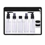 ZELOVI Travel Bottles Kit, Portable Refillable Toiletry Set,Leak Proof Cosmetic Containers for Lotion,Shampoo,Cream|Compact and Convenient for Short Trips,and Daily Essentials (Black Pack of10)