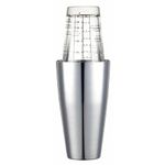 BarCraft Boston Cocktail Shaker Set with Printed Recipes in Gift Box, Stainless Steel / Glass, 400ml