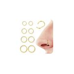 Diamday 8pcs 18G Nose Ring Hoops 316L Surgical Steel Septum Ring Helix Tragus Piercing Jewellery Cartilage Conch Rook Daith Earrings Lip Ring Hinged Gold Nose Rings 6mm/8mm/10mm/12mm