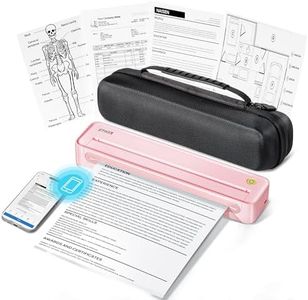 ETIKEZ D90E Inkless Portable Printer for Travel, Supports 8.5 x 11 Inch Thermal Paper Wireless Thermal Printer Bluetooth, with Travel Case & 10 Sheets for Students, Office, School, Pink
