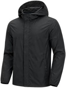 SWISSWELL Men's Rain Jacket Raincoat Waterproof Black S