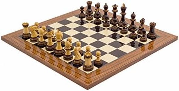 The Burnt Parker Palisander Chess Set with 3.75 inch king