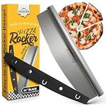 Checkered Chef Pizza Cutter Sharp Rocker Blade with Cover. Heavy Duty Stainless Steel. Best Way to Cut Pizzas and More. Dishwasher Safe.