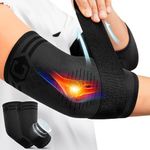 CAMBIVO 1 Pair Elbow Compression Sleeve with Removable Strap & Gel Pad for Men Women, Elbow Brace for Tendonitis and Tennis Elbow, Golfers Elbow Brace for Weightlifting, Arthritis, Workout, Joint Pain