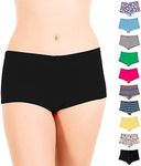 Alyce Intimates Womens Cotton Boyshort Panty, Pack of 10 Medium