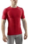 Sub Sports COLD Men's Thermal Compression Baselayer Short Sleeve Top - Small, Red