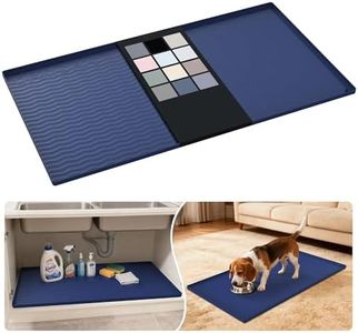 URMONA Waterproof Silicone Under Sink Mat 40'' x 22'' Shelf Liner for Kitchen and Bathroom, Cabinet and Counter Protector, Storage and Organizers, Litter Mat, Pet Cat Puppy Essentials(Navy)