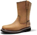 NORTIV 8 Steel Toe Boots for Men Waterproof Pull-on Wellington Work Boots,Size 11,CAMEL,SNIC2431M