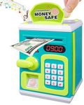 Toyshine Money Safe Kids with Finger Print Sensor Piggy Savings Bank with Electronic Lock, Light Green