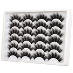 ALICE Eyelashes 20MM Faux Mink Lashes 3D 12 Pairs Pack Dramatic Long False Eyelashes Thick Fluffy Volume Crossed Eye Lashes Reusbale Soft Multipack