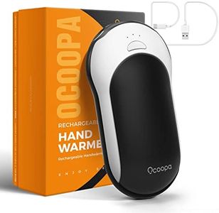 OCOOPA Hand Warmer Rechargeable Quick Charge,10000mAh Battery Electric Hand Warmer USB, 15hrs Lasting Heat, 3 Levels, Reusable Warmer(Black)