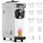 Soft Serve Ice Cream Machine Commercial, 1200W Ice Cream Maker Machine With a Roomy 7 L Hopper & 1.8 L Cylinder, 4.7-5.8 gal/H, LCD Digital Display & Timer, Single Flavor