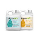 Greenworx Natural Laundry Liquid & Natural Dishwash Liquid Combo| Biodegradable, Baby Safe, Caustic Free, No Harmful Chemicals, No Acid, Phosphate Free, Eco-Friendly | 5 Liter Each Total 10 Liter Pack