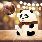 SKYTONE Cute Panda Night Light for Kids,Nursery Silicone Night Light,7-Color Changing LED Lamp,Room Decor, Gifts for Toddler Children Teenage Girls Valentine's Day (Panda), White