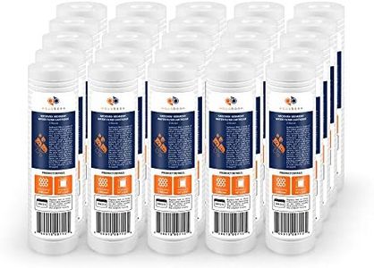 Aquaboon 5 Micron 10 x 2.5 Grooved Sediment Water Filter Replacement for Whole House Filter Cartridge Compatible with AP110, WHKF-GD05, CFS110, 25-Pack
