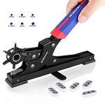 WORKPRO Desktop Leather Hole Punch, Heavy Duty Belt Hole Puncher for Leather with 6 Multi Sized Holes for Belt, Watch Bands, Pet Collars, Bags, Shoes, DIY Home or Craft